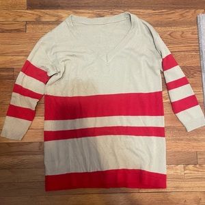 SHEIN red and cream sweater dress